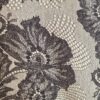 détail dentelles châle en soie dior , il est en soie ivoire avec motif floral noir façon dentelle Chantilly, circa 1988–1992 ,
