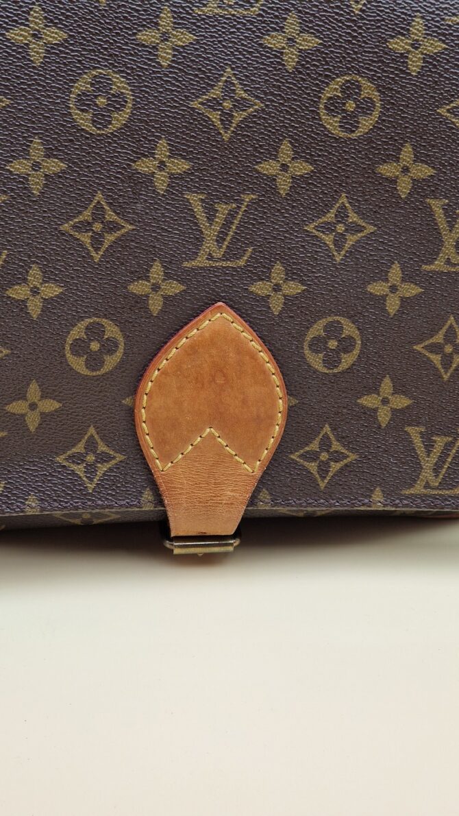 Sac Louis Vuitton Cartouchière MM – Toile Monogram et cuir naturel (circa 1980s) – Image 3
