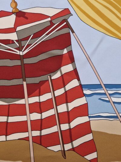Foulard Hermès Charmes des plages normandes II Détail par Loic Dubigeon 2002