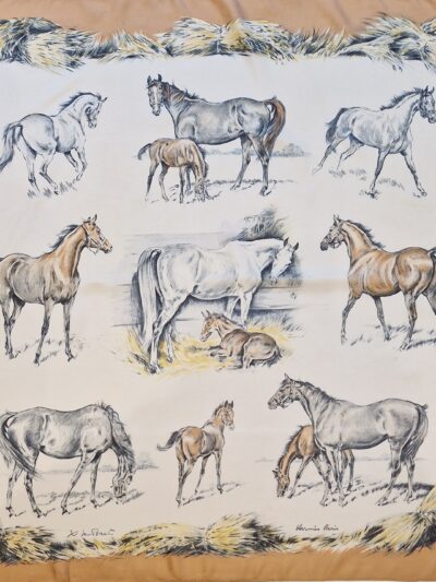 Carré Hermès LES POULAINS par Xavier de Poret Première édition 1960
