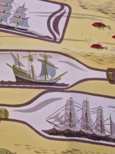 arré hermès bouteilles à la mer, motifs de navires en bouteilles